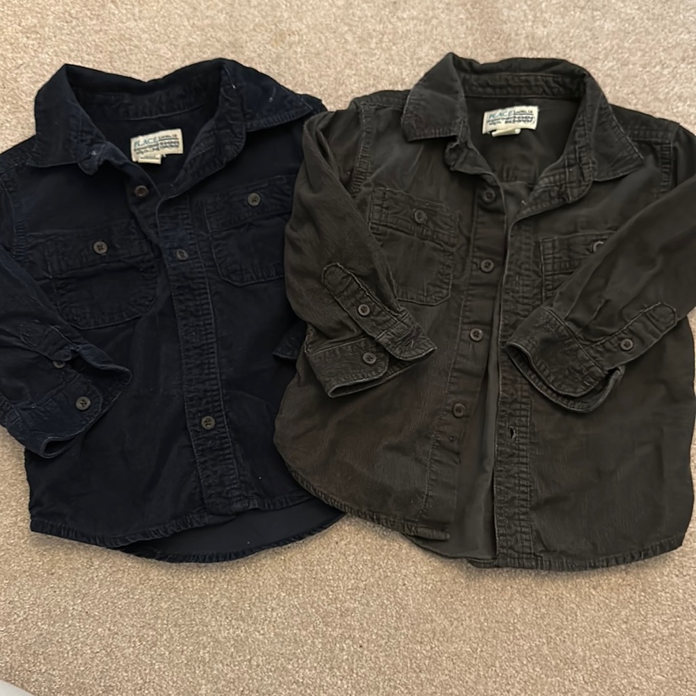 Set of two corduroy button up shirts